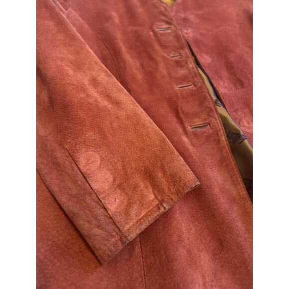 Vintage Hollies Burnt Orange Suede Leather Jacket Women's Coat Size 38 8 Boxy - Picture 12 of 12